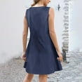 thumbnail image 4 of aidice House Dresses for Women Casual Scoop Neck Sleeveless Button Fitting Comfy Tunic Dresses Fashion, 4 of 7