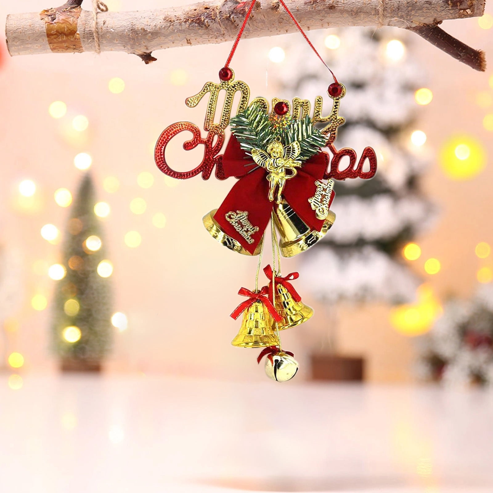 Cloche De Noël En Porcelaine à Suspendre 2025 - Décorations De Sapin, Père Noël Et Flocons - 7 Cm Avec Cordon Rouge - Cadeau De Collection