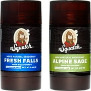 Dr. Squatch Natural Deodorant for Men Odor-Squatching Men's Deodorant Aluminum Free - Alpine Sage + Fresh Falls (2.65 oz, 2 Pack)