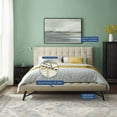 thumbnail image 5 of Modway Julia Queen Biscuit Tufted Upholstered Fabric Platform Bed in Beige, 5 of 6