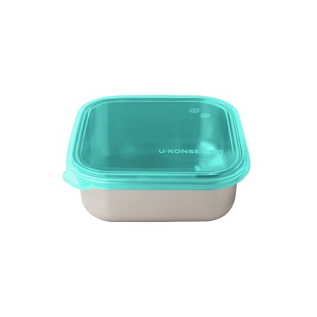 Recipiente de almacenamiento de alimentos U Konserve de acero inoxidable, 450 ml, verde azulado