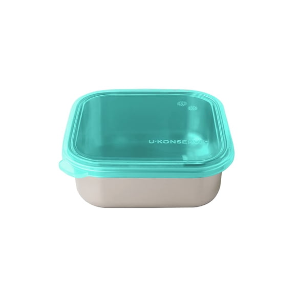 Recipiente de almacenamiento de alimentos U Konserve de acero inoxidable, 450 ml, verde azulado