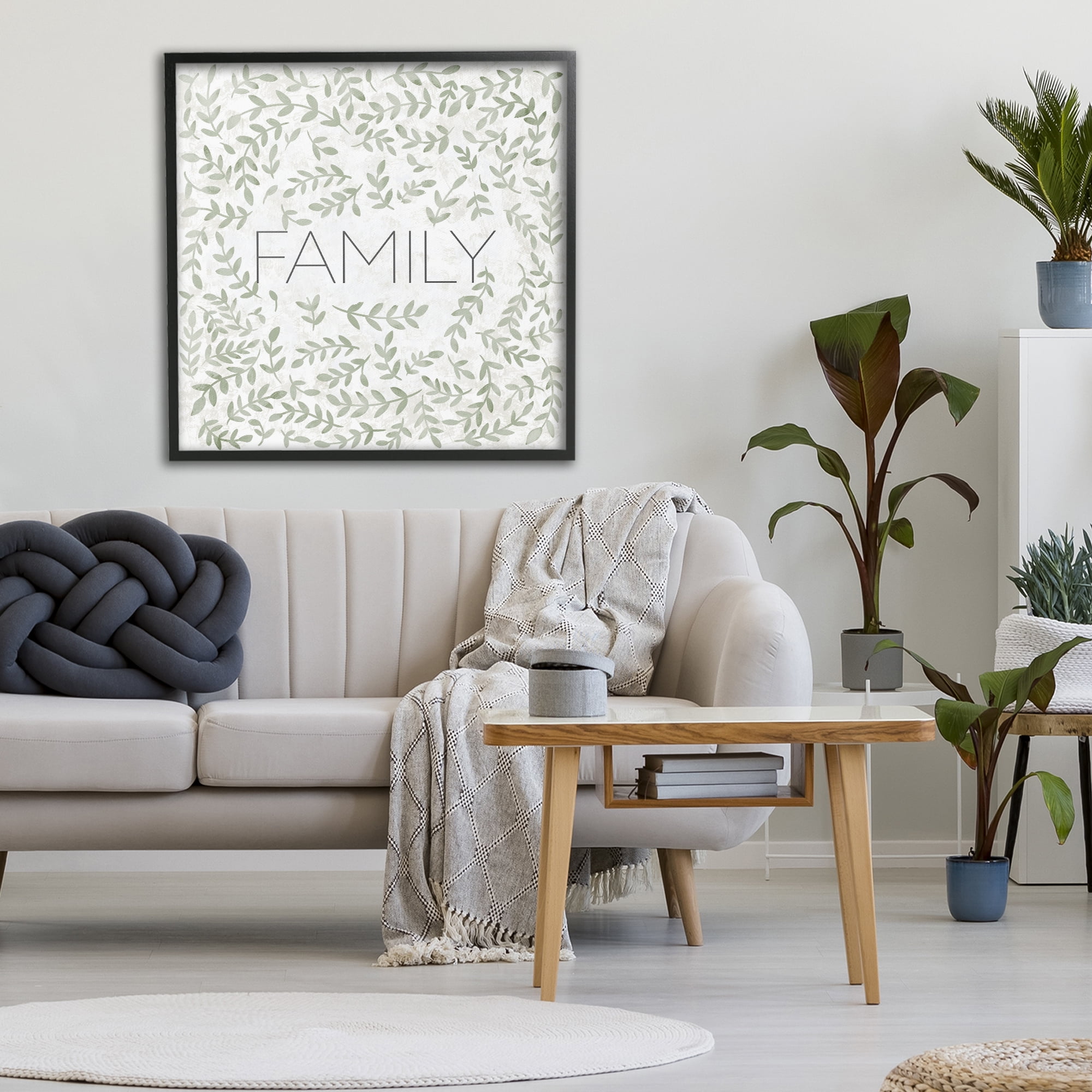 Stupell Industries Curved Ivy Sprigs Family Black Framed Giclee Art, design by SD Graphics Studio