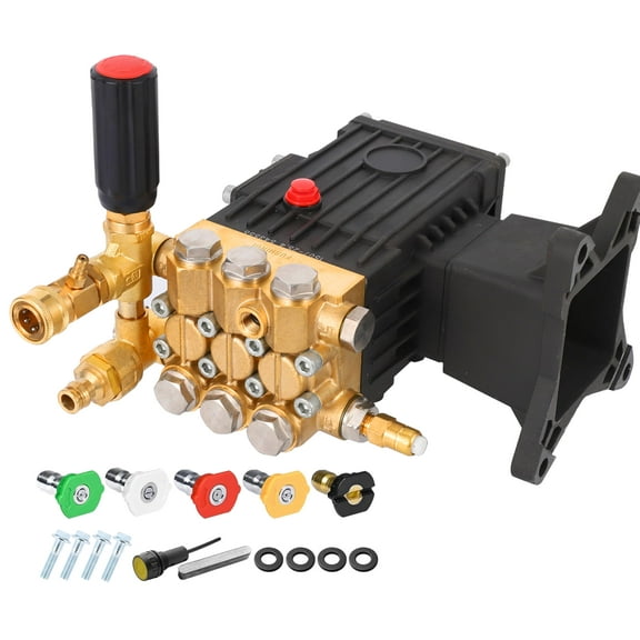 Yeshouse Pressure Washer Pump, Parts Washer Pump, 4 Gpm – 1" Shaft Horizontal Plunger, Power Washer Pump Replacement Compatible with Simpson, Ryobi, Subaru, Craftsman 4400 Psi