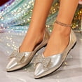 thumbnail image 6 of Domzle Flats for Women Pointed Toe Fashion Wedding Shoes Work Casual Slip-On Dress Shoes Women Comfortable Dressy Flat Gold, 6 of 8