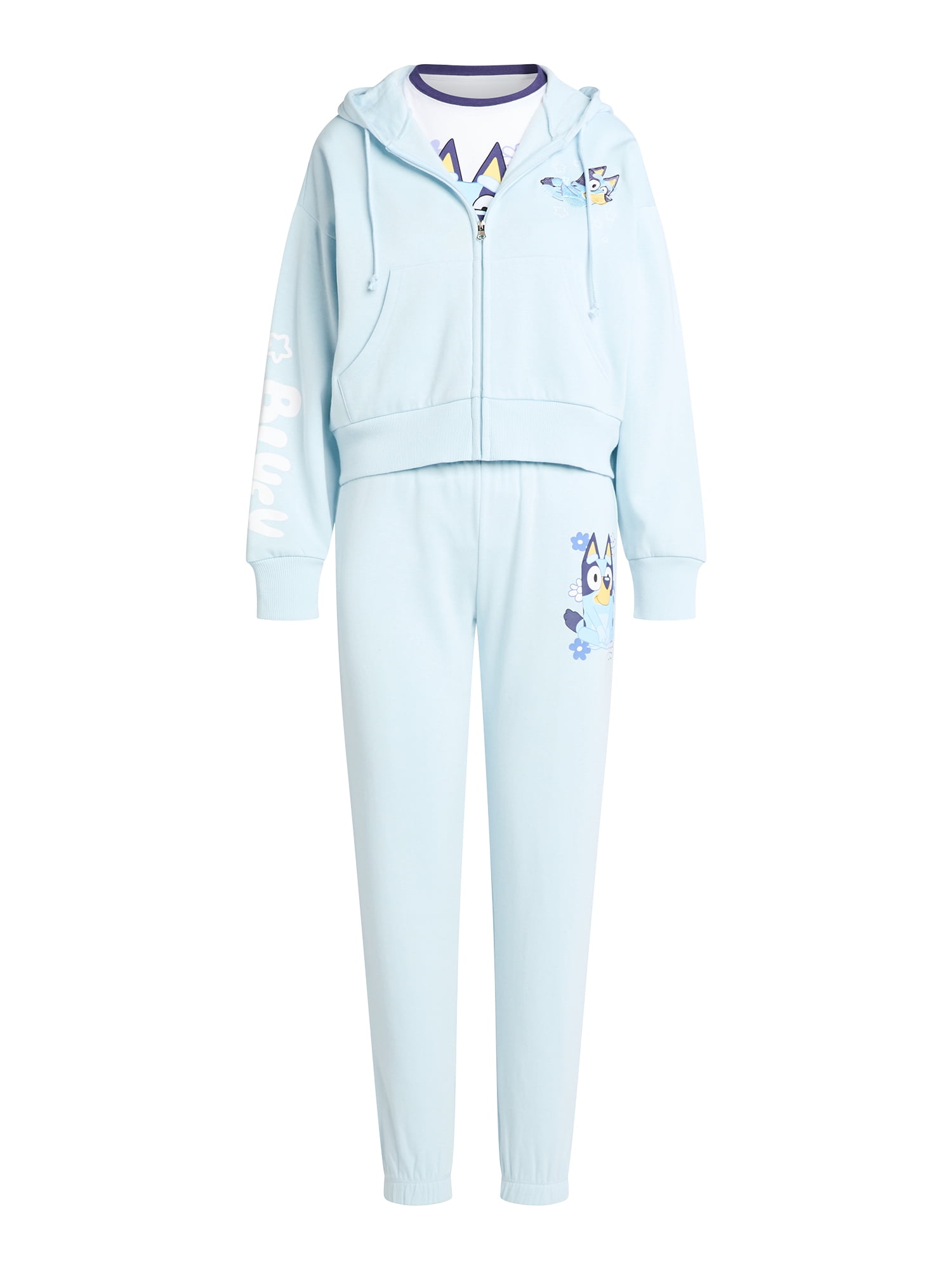 Bluey Women's Front Back Graphic Zip Front Hoodie, Sizes XXS-XXL