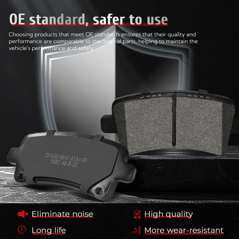 YXPCARS Ceramic Brake Pad Set For 2005-2007 Ford F-250 F-350 Super Duty - Front & Rear (8 Pads)
