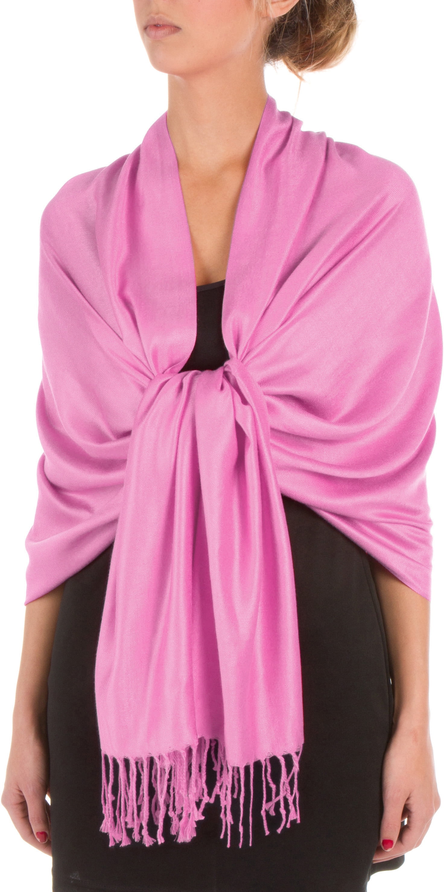 79- inch long. large 27,5 -inch wide Fuchsia Wool Pashmina Unisex Scarf Solid Thick Warm Winter Shawl