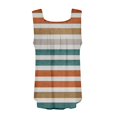thumbnail image 3 of Floral Print Square Neck Sleeveless Tank Top for Women - Casual Summer Blouse Saffron 3XL, 3 of 4
