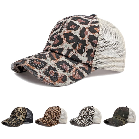 Baseball Cap for Women with Ponytail Exit Mesh Washed Dad Style Vintage Distressed Trucker Hat Summer Outdoor Sports Cap