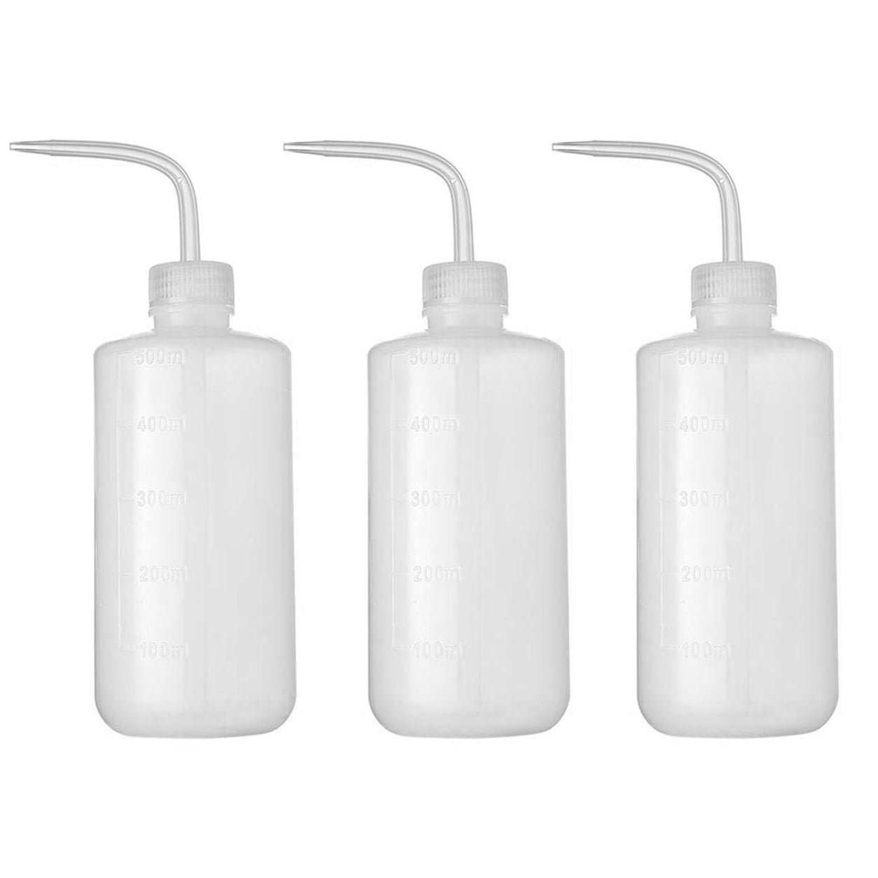 6 Pcs 500ml/17oz Safety Wash Bottle,Narrow Mouth Plastic Squeeze Bottle,Bend Mou 