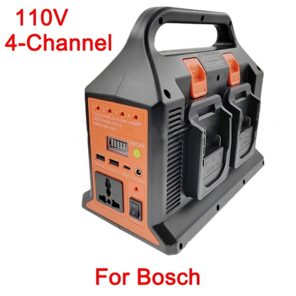 300W 4-Channel Power Inverter 110V Outdoor Mobile Dual Sine Wave Inverter For Bos*ch 18v Battery