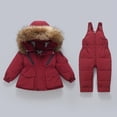 thumbnail image 4 of ATOGUTA Girls Snowsuit Hoodeed Waterproof Snow-proof Outdoor Sports Daily Winter Warm Ski Set Wine, 4 of 7