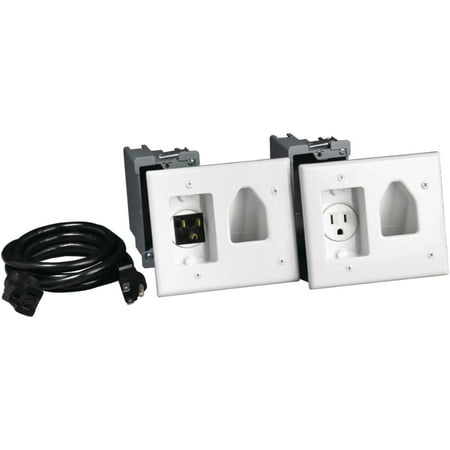 Straight Blade Inlet - Datacomm Electronics 45-0023-wh Recessed Pro-power Kit With Straight Blade Inlet