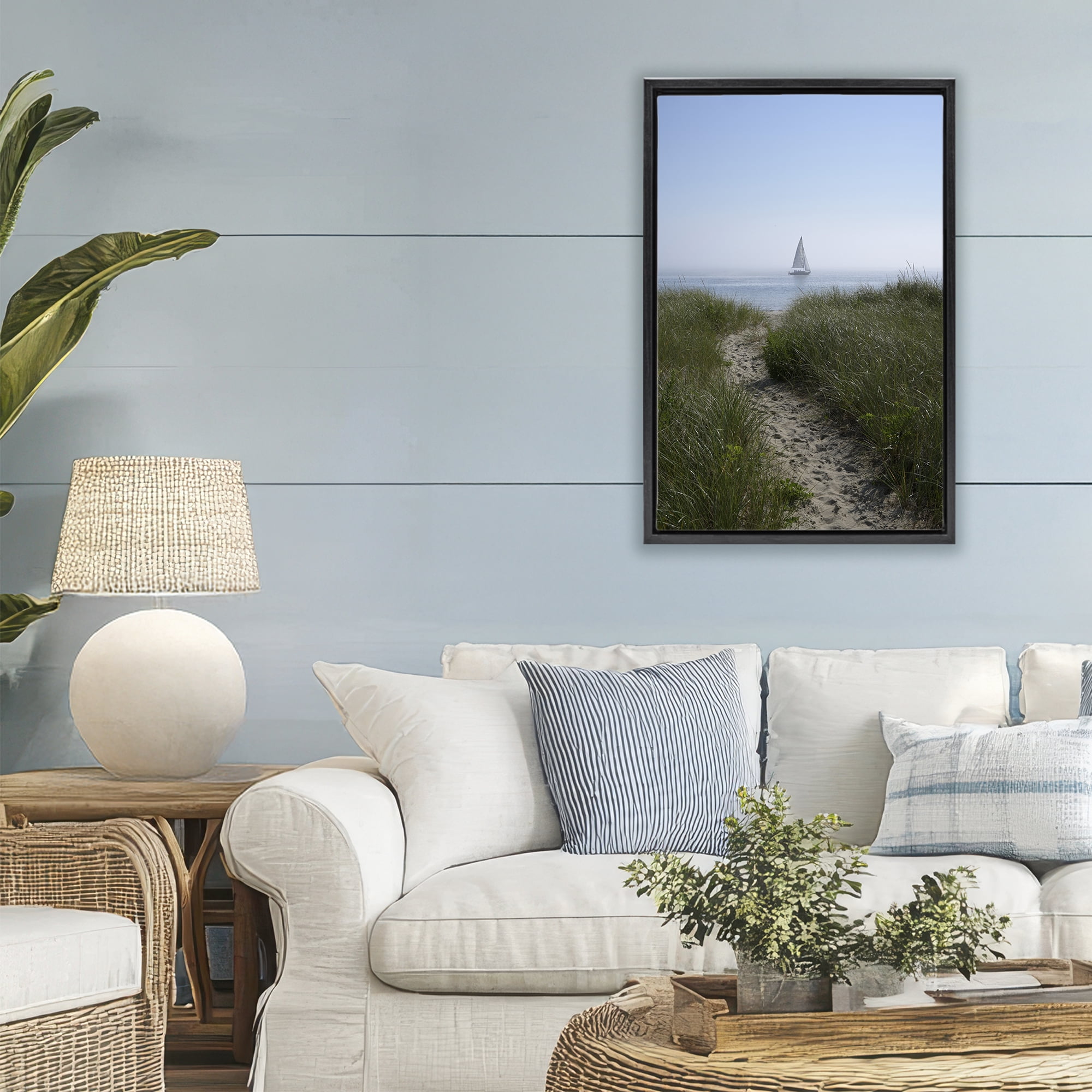 Stupell Industries Path to Morning Sail Black Framed Floater Canvas Wall Art, design by JLM Photographs