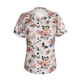 thumbnail image 4 of Wukai Rose Flowers Classic V-Neck T-Shirt for Women: Comfortable, Stylish, and Versatile Wardrobe Essential-Small, 4 of 7