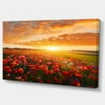 thumbnail image 2 of Designart 'Beautiful Poppy Field at Sunset ' Oversized Abstract Canvas Art Print, 2 of 3