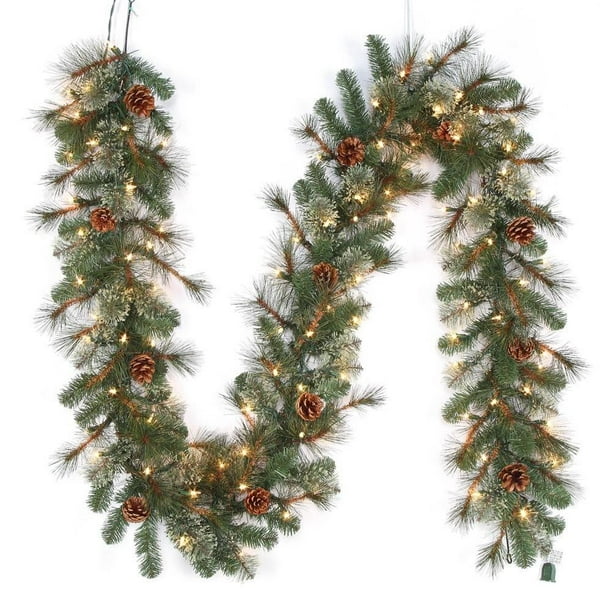 Martha Stewart Living Christmas Garland Pre9 ft. PreLit LED