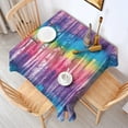 thumbnail image 2 of Colorful Tie Dye Pattern Square Tablecloth,Waterproof Square Table Cover,Wipeable Spillproof Washable Table Cover for Home Kitchen Party Decor 42"X42"(107x107cm), 2 of 6