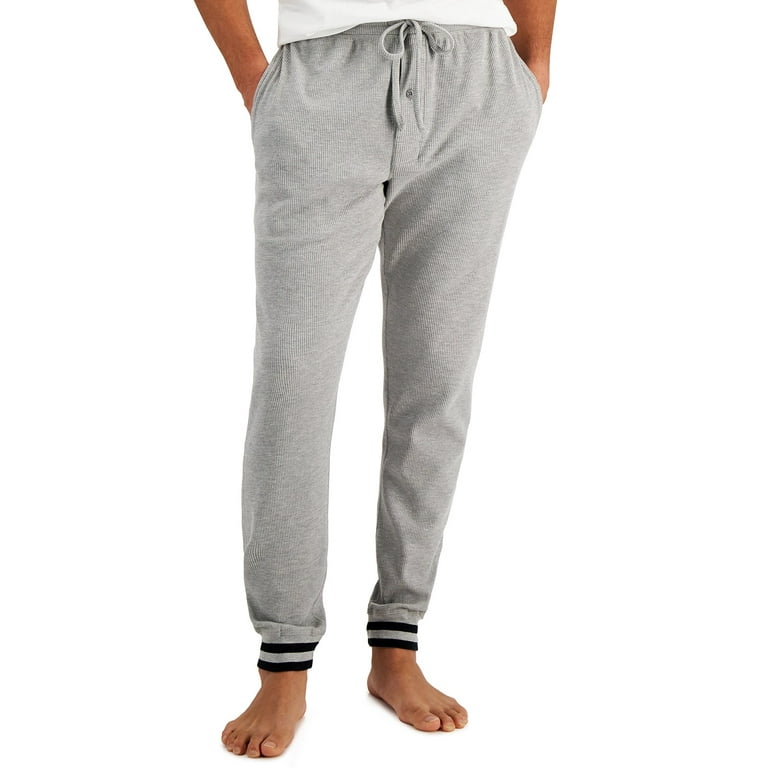 hanes men's thermal waffle knit jogger pants