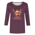 thumbnail image 4 of Fashion Fall Saving LiMoi Women's Festive Reindeer Print T-Shirt 3/4 Sleeve Round Neck Soft Comfortable Top Tees Tshirts Blouse for Xmas My Items, 4 of 4