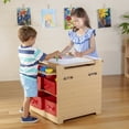 thumbnail image 3 of Guidecraft Kids Desk to Easel Art Cart - Natural: Wooden Toddler Art Activity Center with Chalkboard and Art Easel for Kids, 3 of 15