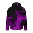 thumbnail image 4 of Fengqque Chandails à Capuchon pour Hommes Grande Taille à Cordon Décontracté Manches Longues Imprimé Flamme 3D Graphique Chandail à Enfiler Col Rond Chandails Violet 12(TTG), 4 of 5