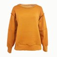 thumbnail image 4 of Womens Oversized Sweatshirts Side Slit Casual Crewneck Solid Pullover 100% Polyester Baggy Loose Fall Tops (XL, Yellow), 4 of 5