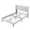 thumbnail image 5 of AENKYO Full Size Upholstered Bed Frame with Tufted Headboard & Slat Support, No Box Spring Needed, Light Gray, 5 of 8
