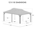 thumbnail image 5 of Kozyard Alexander Hardtop Aluminum Gazebo with Mosquito Net and Privacy Sidewalls, Rustproof Outdoor Patio Deck, 5 of 8