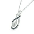 thumbnail image 2 of Sterling Silver Black And White Round Diamond Fashion Pendant (0.03cttw), 2 of 3