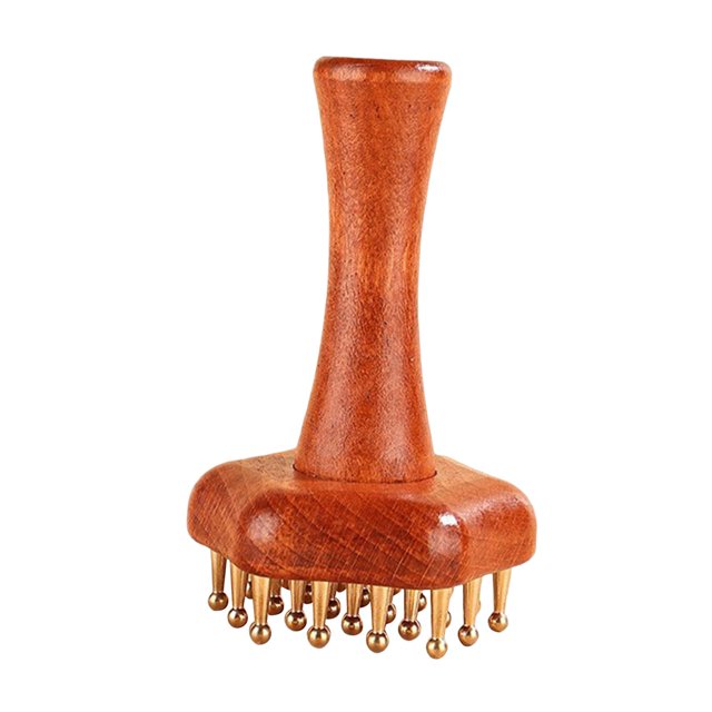 Herramienta de masaje de mano con mango ergonómico, cepillo de masaje de madera multifunción, cepillo raspador Guasha para muslos y hombros.