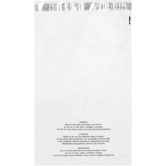10 X 15 Clear Poly Bag with Printed Suffocation Warning (100 Pieces)