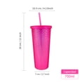 thumbnail image 4 of Vaso Textura diamante doble pared 700 ml con popote Rosa, 4 of 6