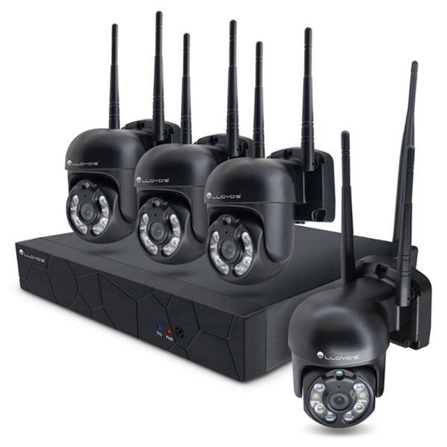 nvr con disco duro de 1 tb y 4 cámaras de 3 mp