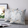 thumbnail image 2 of Blue Pumpkins Thanksgiving Pillow Covers 16x16 Set of 2, Fall Eucalyptus Leaves Weeping Throw Pillow Covers Decorative Couch Cushion Cover, Microfiber Soft Pillowcases for Bedroom Living Room Sofa, 2 of 9