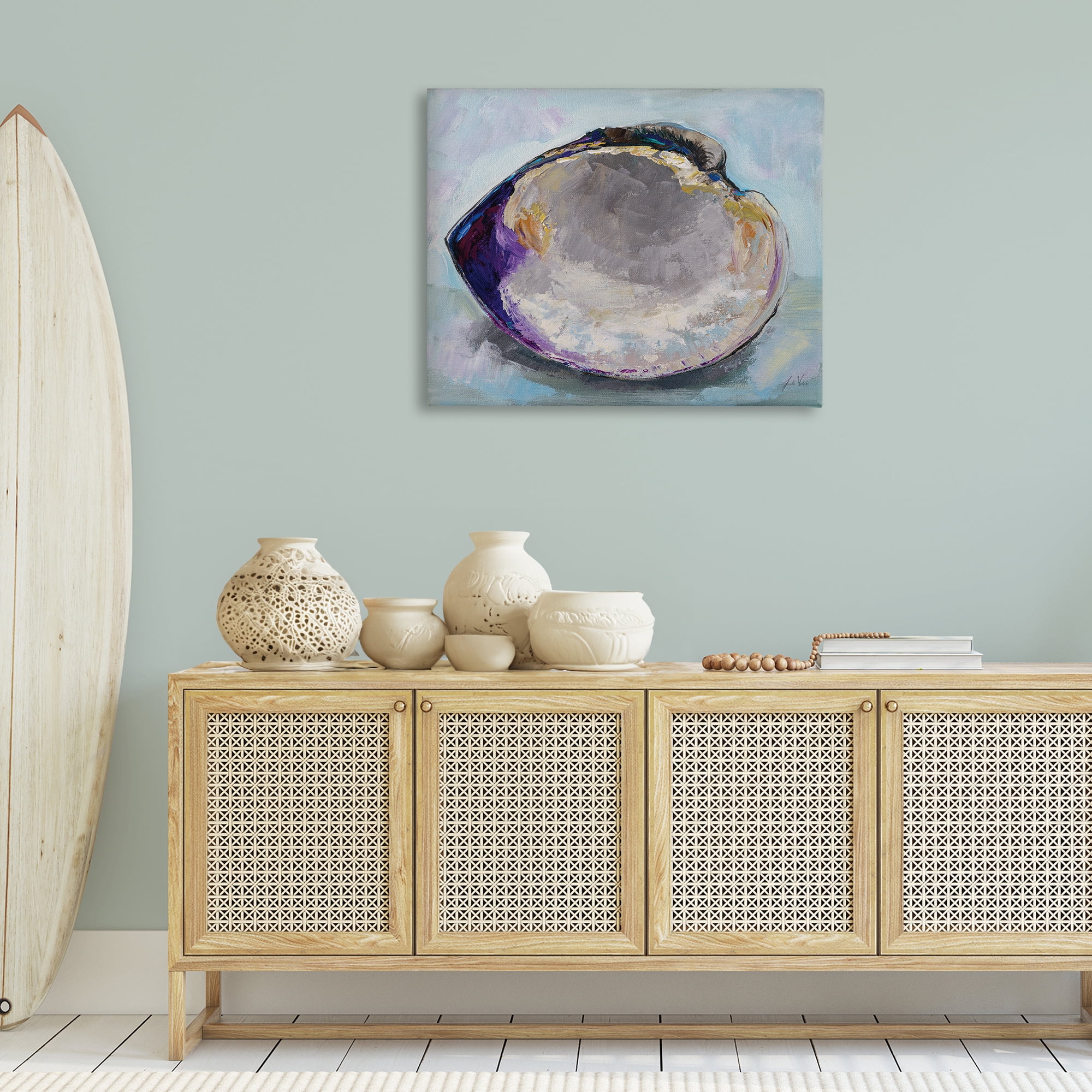 Stupell Industries Baby Clam Shell Animals & Insects Painting Gallery Wrapped Canvas Art Print Wall Art, 40 x 30