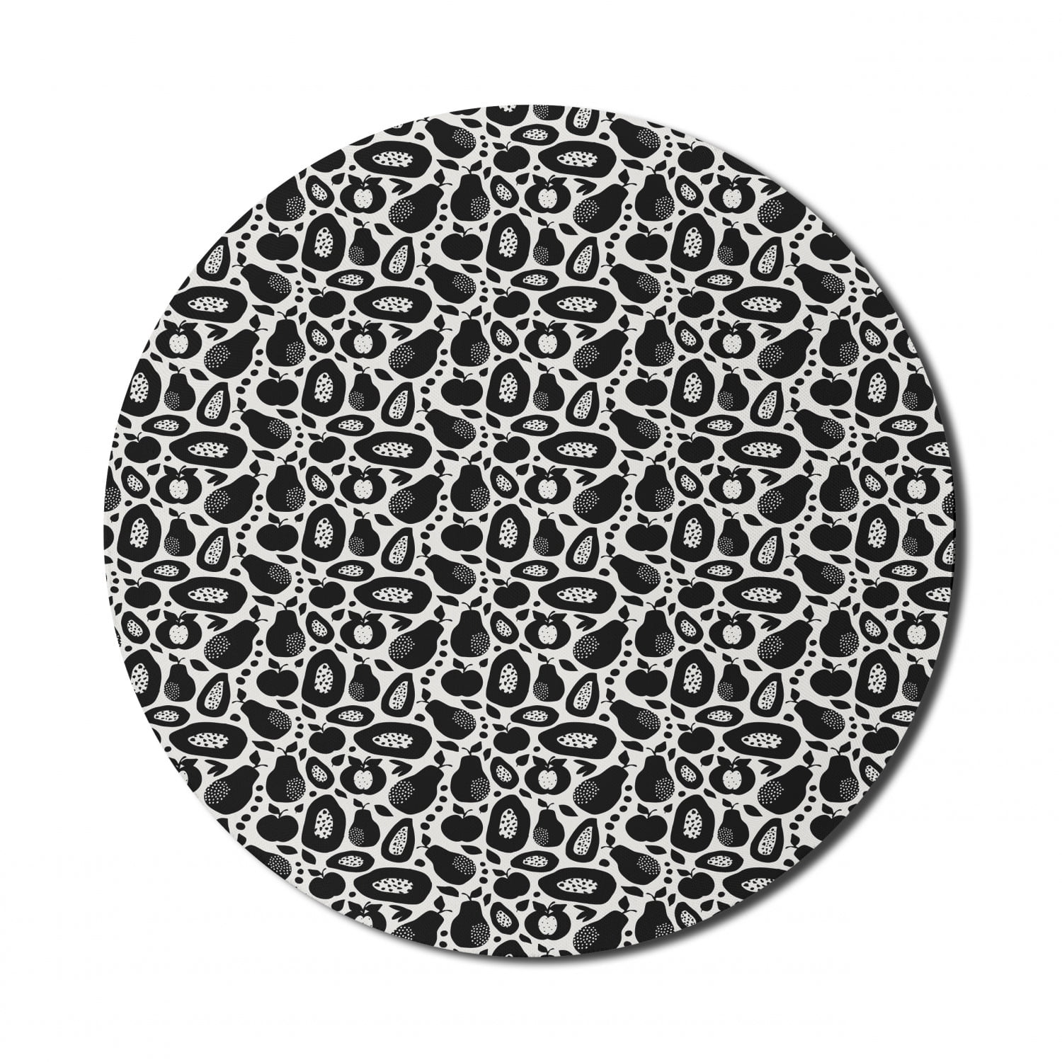 Exotic Mouse Pad for Computers, Silhouettes of Exotic Fresh Fruits ...