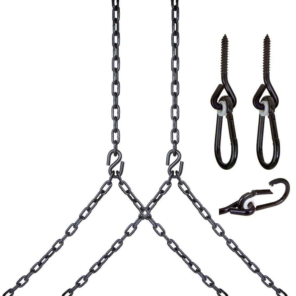 BarnShedPlay Heavy Duty 700 Lb Porch Swing Black Hanging Chain Kit