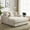 Cream, variant on New 55" Oversized Chaise Lounger Modern Style Sofa Couch ,with Pillows, Charge Station & Cup Holders, Chenille Fabric, Cream