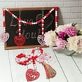 thumbnail image 3 of Cheers US Valentines Day Wood Beads Garland, Valentine Bead Garland Valentines Tiered Tray Decor Valentines Day Decor Rustic Red Pink White Wood Bead with Jute Rope Plaid Love Tag, 3 of 7