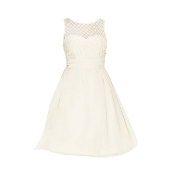 Little Mistress Womens Lace Grid Prom Dress