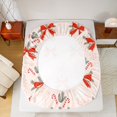 thumbnail image 5 of Manfei Kawaii Red Bowknot Full Size Sheets, Winter Christmas Snowflake Bed Sheets, Teens Girls Kids Sheet Sets, Microfiber Bedroom Decor, 4pcs, 5 of 7