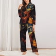 thumbnail image 2 of Fotbe Starry Night Cat Guitarist Conjunto de Pijama de Manga Larga para Mujer con Estampado, Ropa de Dormir de 2 Piezas, Conjunto de Casa Suave y Cómodo con Bolsillos-X-Large, 2 of 7