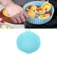 thumbnail image 1 of Moule à Pâtisserie en Silicone pour Friteuse, Doublure en Silicone Réutilisable Universelle Ronde Résistante aux Hautes Températures avec Poignée pour Four à Micro-Ondes Bleu, Gris, Marron, 1 of 7