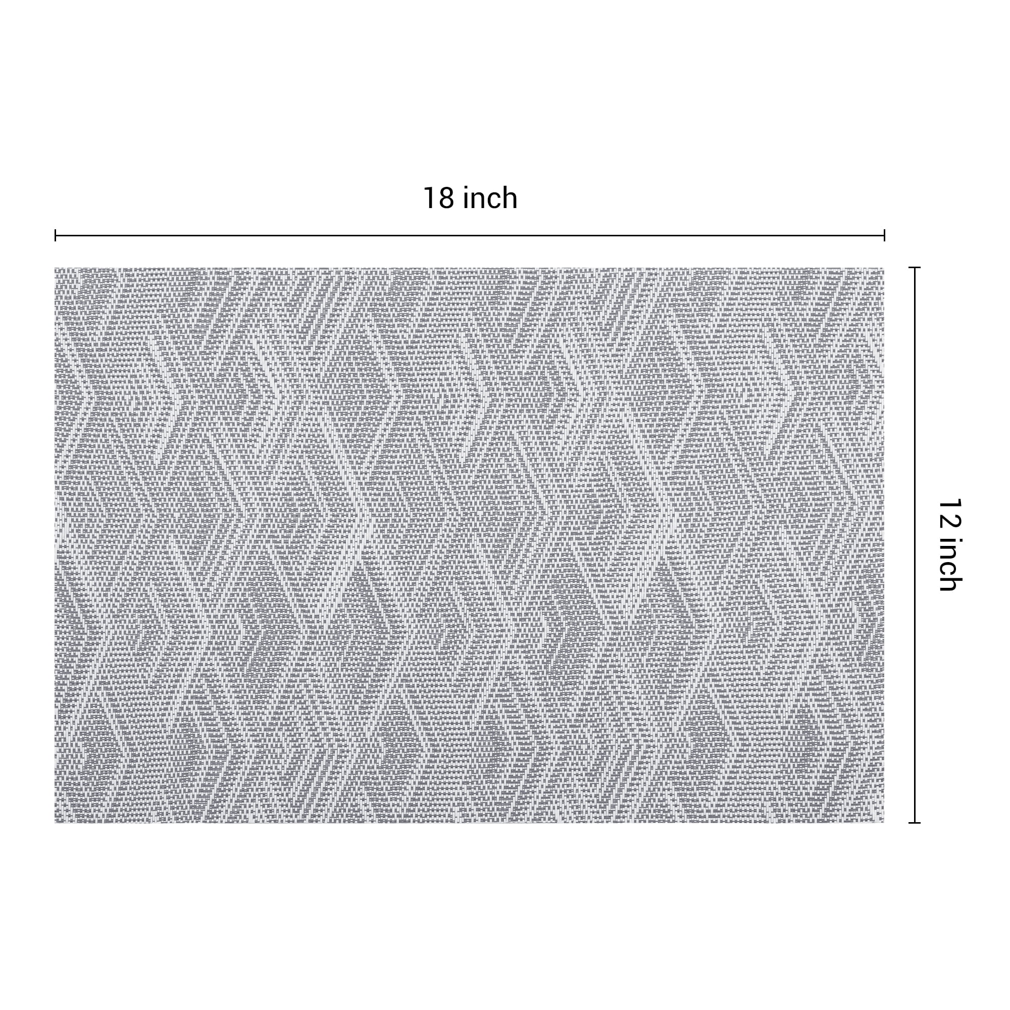 Unique Bargains Set of 8 Placemats for Dining Table Wipeable Table Mat Gray 18x12Inch