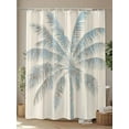 thumbnail image 4 of Tropical Palm Trees Shower Curtain, Beige Retro Rustic Wood Textured Bathroom Decor Curtains Set with Hooks, Waterproof Fabric Home Accessories， 72 X 78 Inch Long, 4 of 6