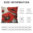 thumbnail image 5 of Nawypu  Poppy Flower Throw Pillow Cover Vintage Red Poppy Flower Decorative Pillowcase for Sofa and Bed Couch, 5 of 5