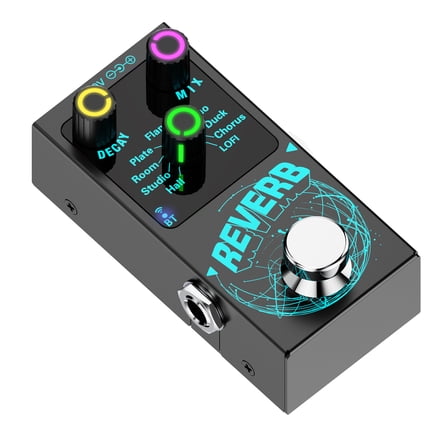 Wireless Guitar Reverbs Device Guitar Reverbs Pedal with Large Footswitch and 9 Digital Effects Designs For Performances