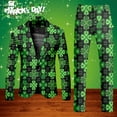 thumbnail image 2 of Men's 2-Piece Print Suit Long Sleeve Floral Button Blazer Pants Set Multi-Pocket Slim Fit Party Holiday Event Wear, 2 of 6